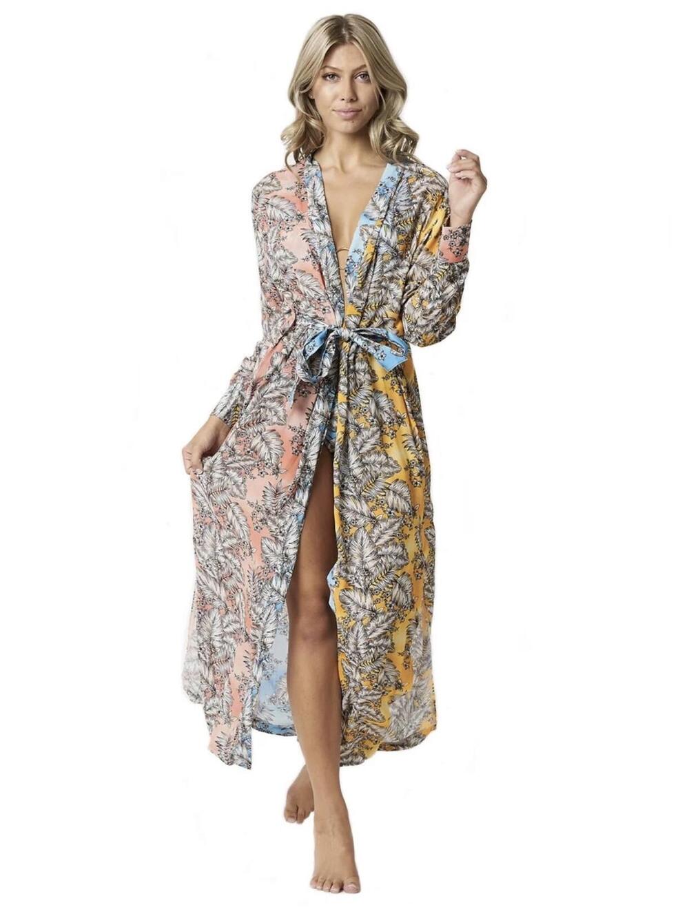 Luna Cara Swim Maisie Duster Multi-Color Floral Print Robe Loungewear Size Small